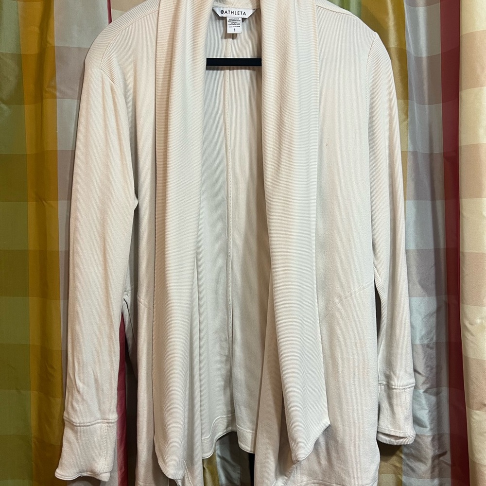 Athleta Soft Cream Drape Cardigan